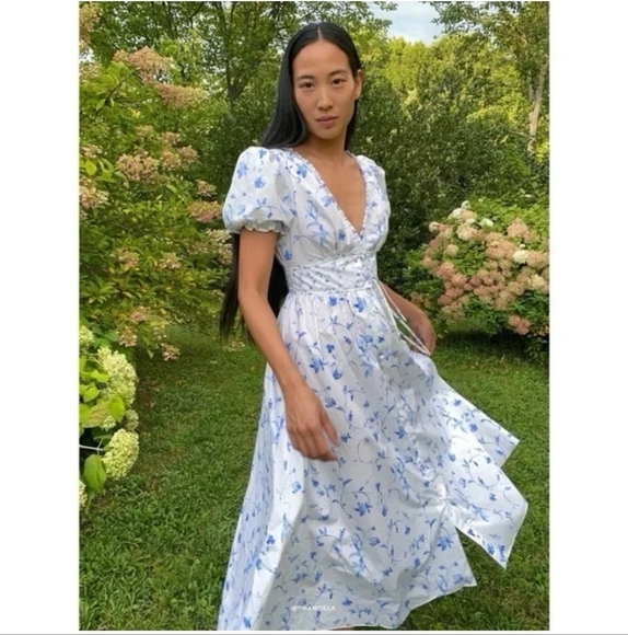 Hill House Dresses & Skirts - NWT Hill House Sabrina Nap Dress in Blue Botanical Coquette Cottage, Size S